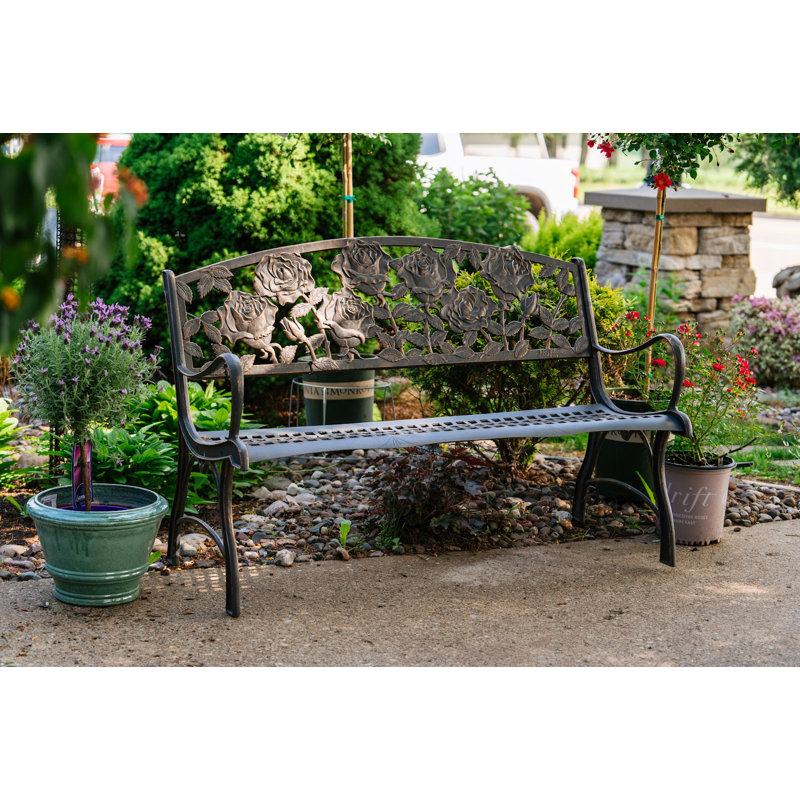 Middlebrook Rose Cast Iron Park Bench
